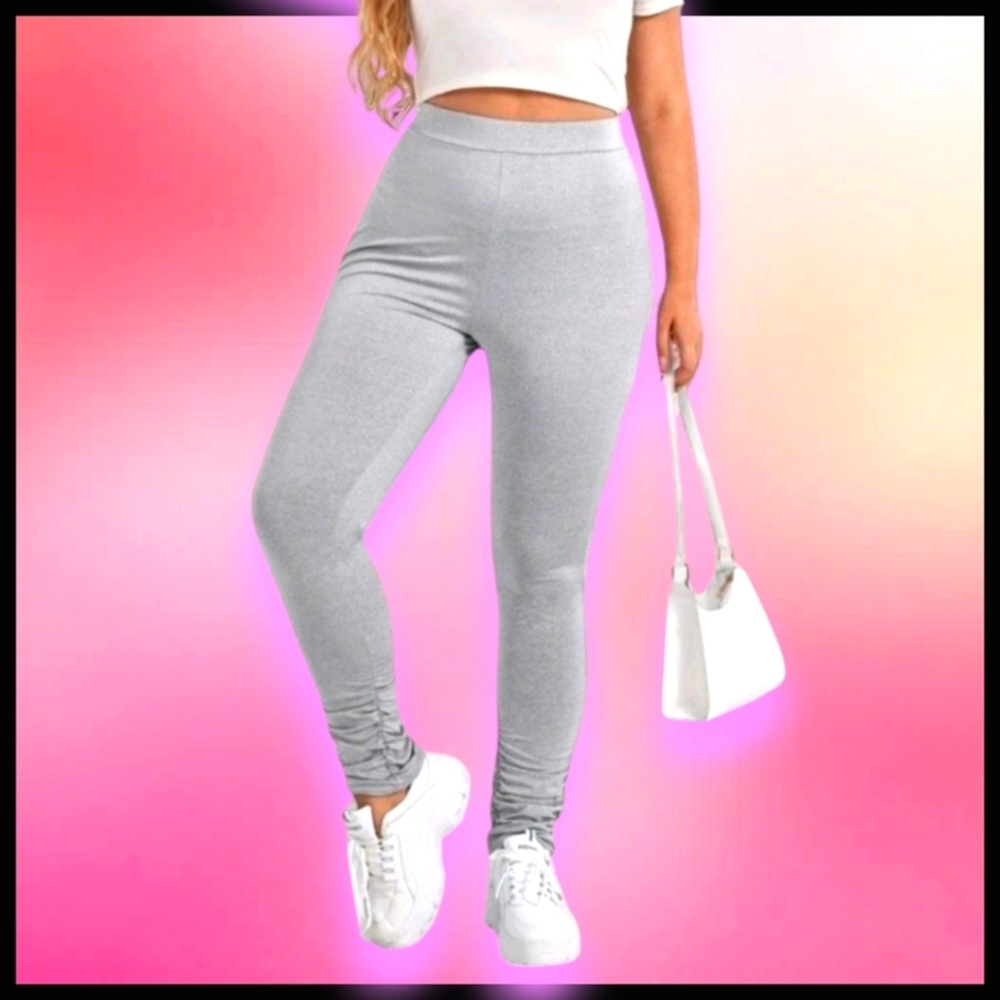 Plus Size High Waist Stacked Leggings